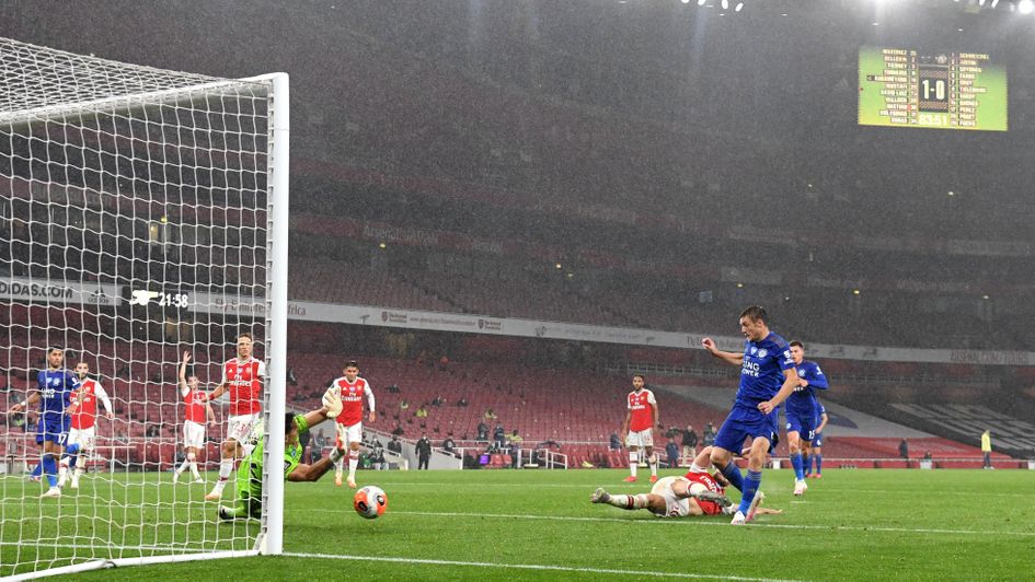Jamie Vardy: Leicester forward equalises at Arsenal