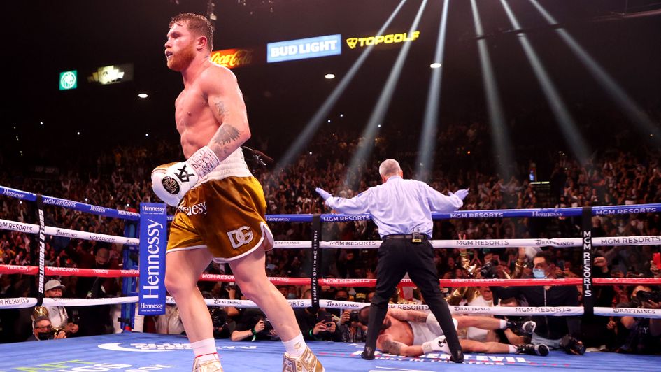 The moment of victory for Canelo Alvarez