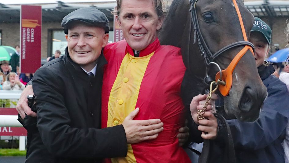 Pat Smullen (left) pictured with winning jockey Sir Anthony McCoy