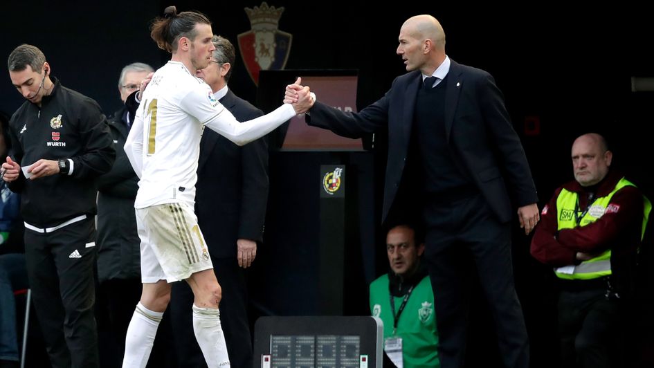 Gareth Bale (left) has been praised by Real Madrid boss Zinedine Zidane (right)