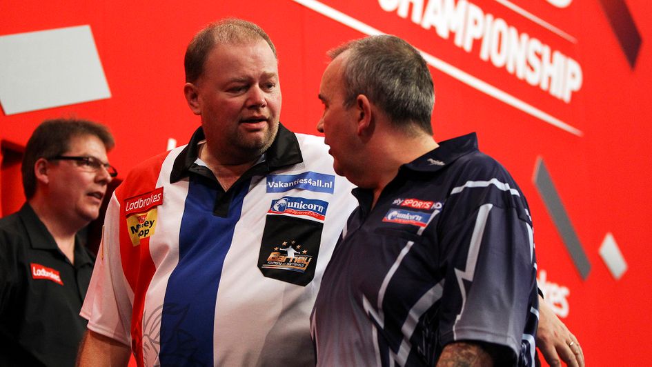 Phil Taylor and Raymond van Barneveld were two of the biggest rivals in darts history