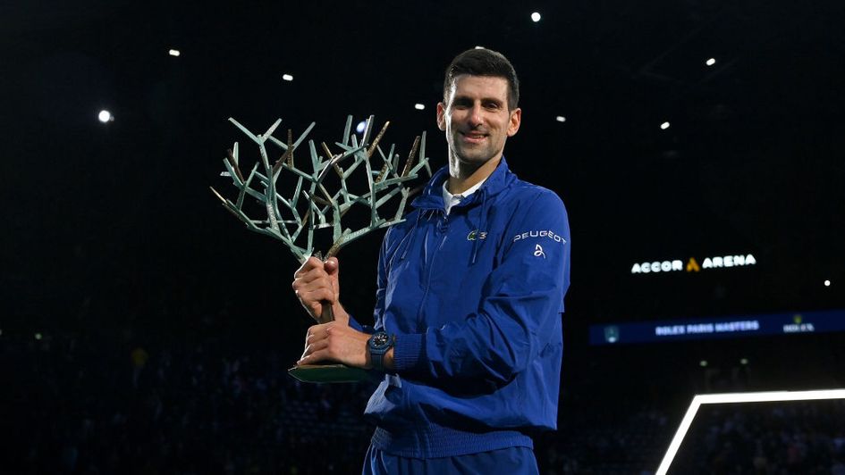 Novak Djokovic with the Paris Masters title
