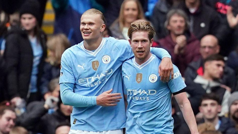 Erling Haaland (left) and Kevin De Bruyne (right)