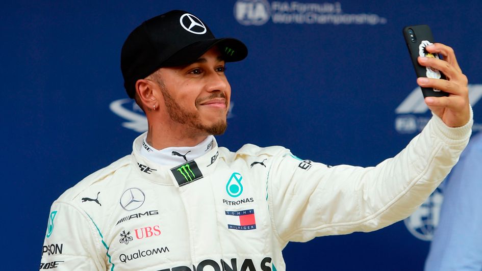 There is always time for Lewis Hamilton and a selfie. Always.