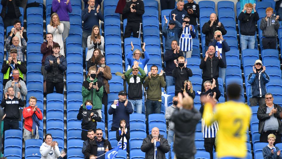 Brighton v Chelsea was played in front of socially distanced supporters