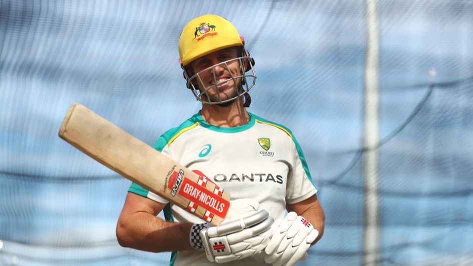 Mitchell Marsh all smiles in the nets