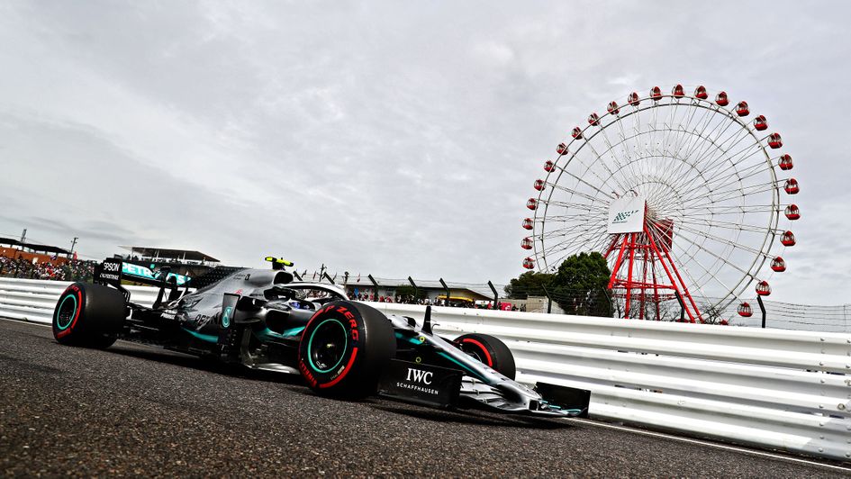 Valtteri Bottas: Mercedes driver pictured during practice at the Japanese Grand Prix