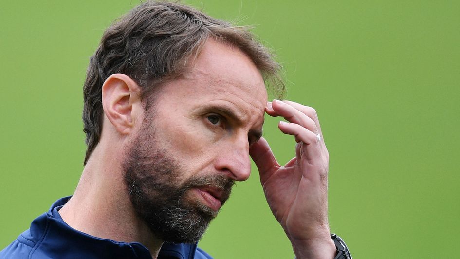 Gareth Southgate pictured in England training