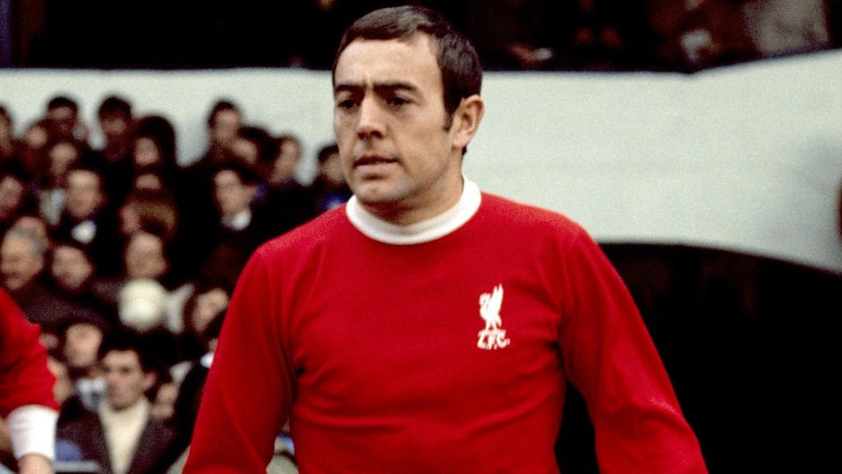 Ian St John in action for Liverpool
