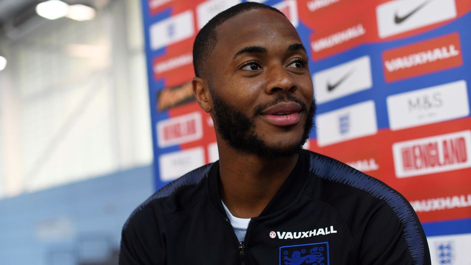 Raheem Sterling attends England's open media day