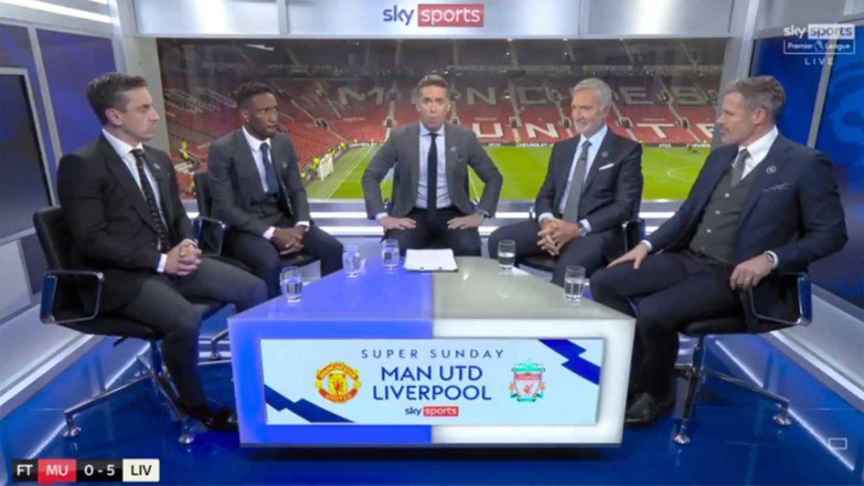 Scroll down to watch the reaction from the studio following Liverpool's 5-0 win over Man United