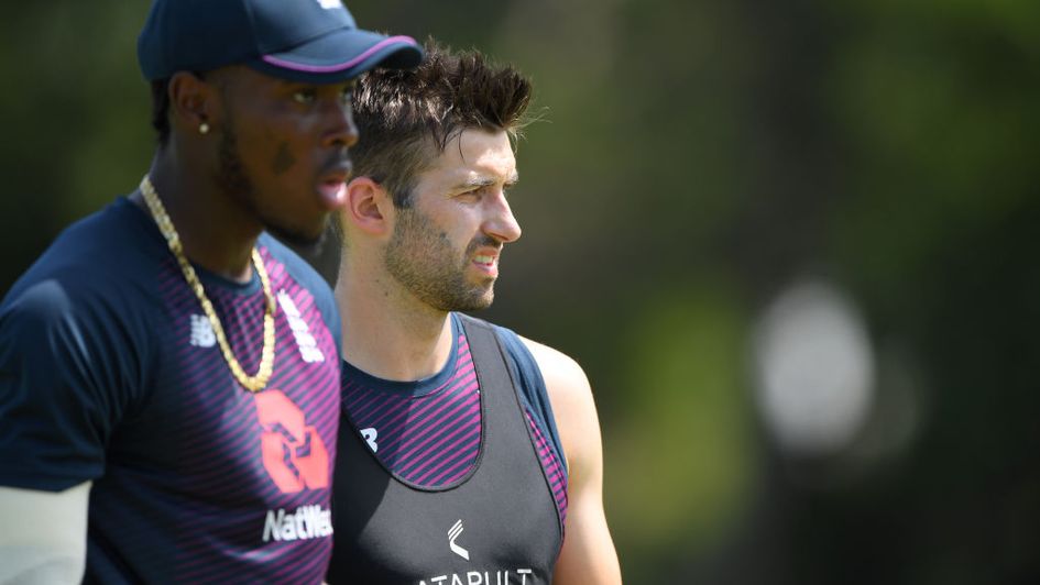 Jofra Archer and Mark Wood in training