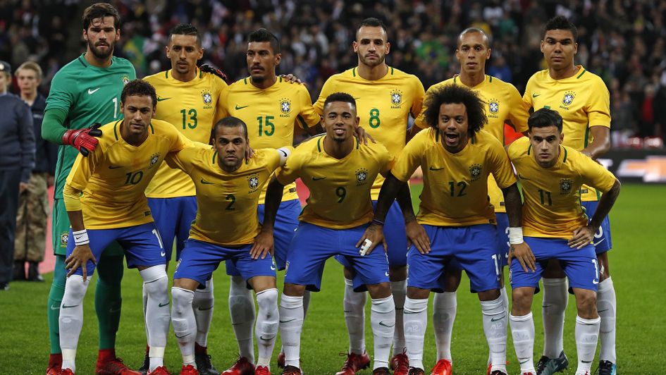 Brazil players, pictured ahead of their friendly with England in November 2017