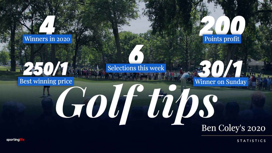 Our golf tipster Ben Coley has been in superb form in 2020