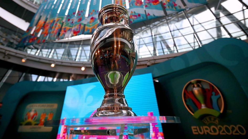 The European Championship trophy being played for at Euro 2020.