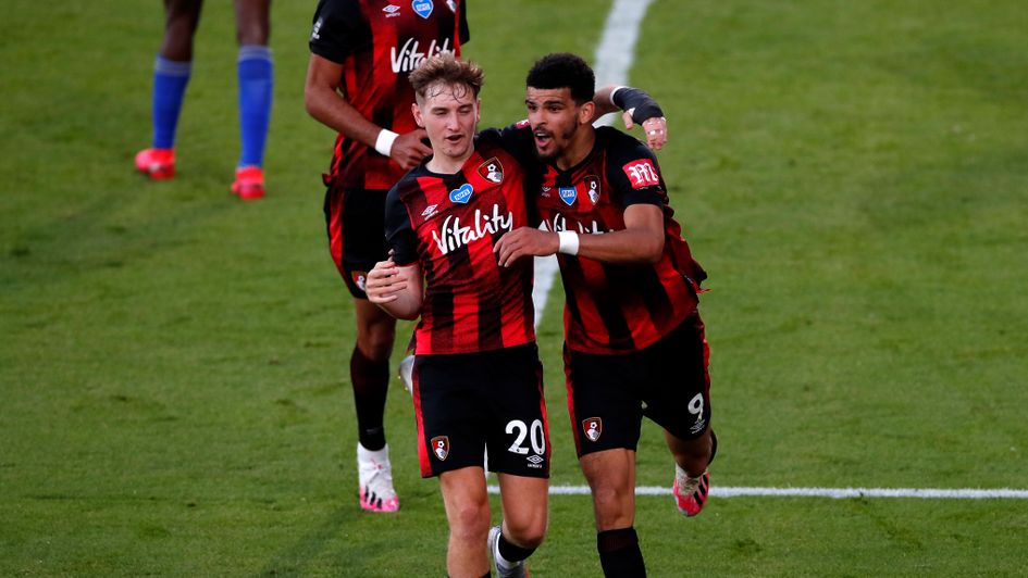 Bournemouth's Dominic Solanke (right) celebrates