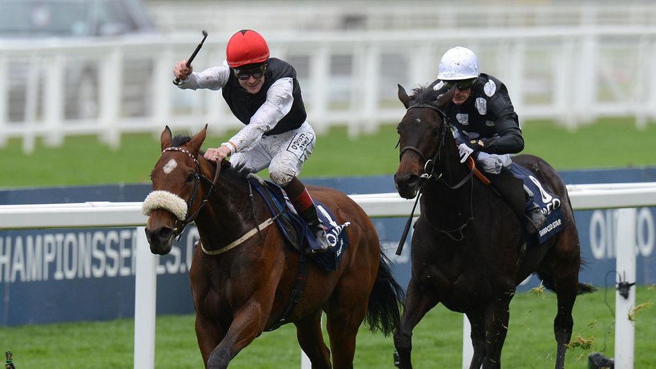 Sapphire ridden by Pat Smullen (right) winners of the at Ascot from Shirocco Star ridden by Kieren Fallon