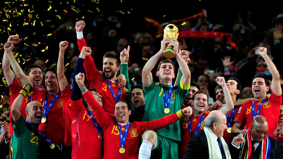 Spain life the World Cup in 2010