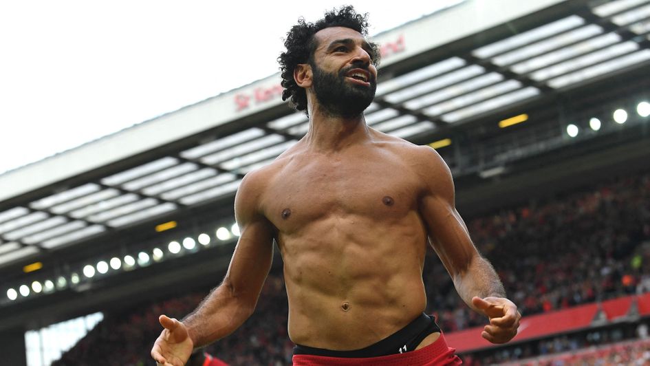 Mohamed Salah celebrates his goal against Crystal Palace