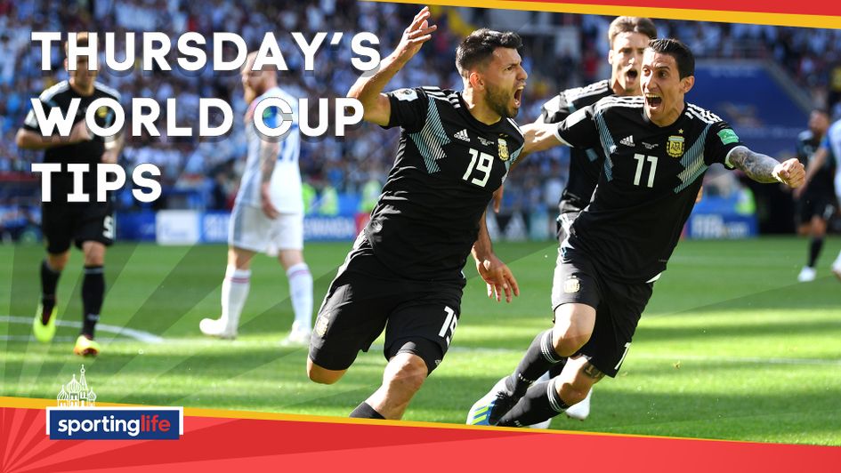 Argentina are backed for victory as part of our tips for Thursday's World Cup action