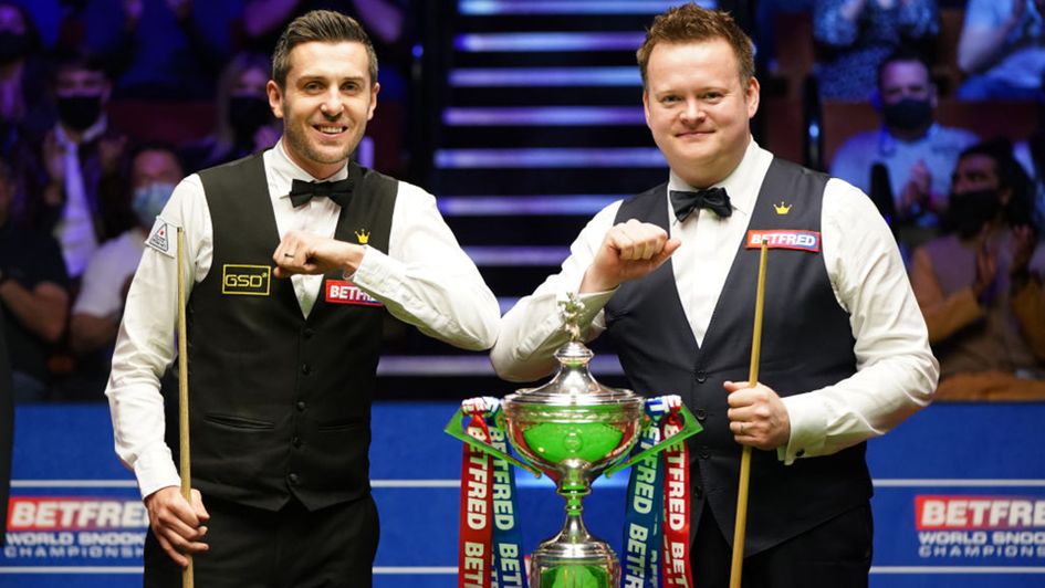 Mark Selby and Shaun Murphy before the World Championship final