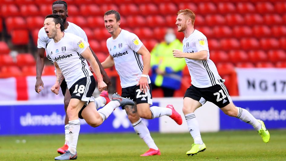 Harry Arter: Fulham midfielder celebrates a stunning strike at Nottingham Forest