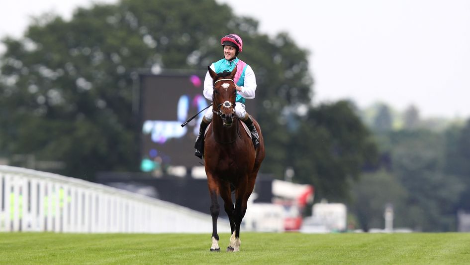 Tom Queally and Frankel on the famous Ascot straight course