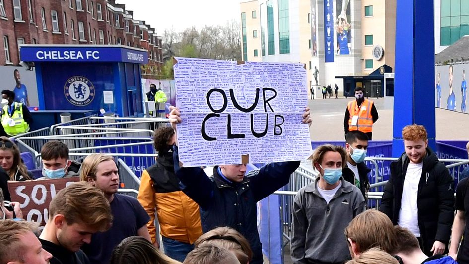 Chelsea fans protested the inclusion of their club in the European Super League