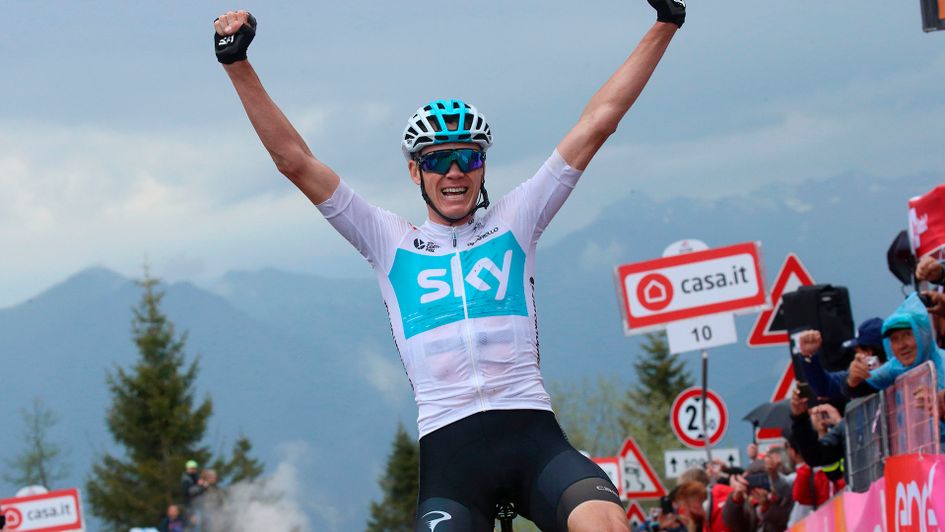 Chris Froome wins stage 14 of Giro d'Italia