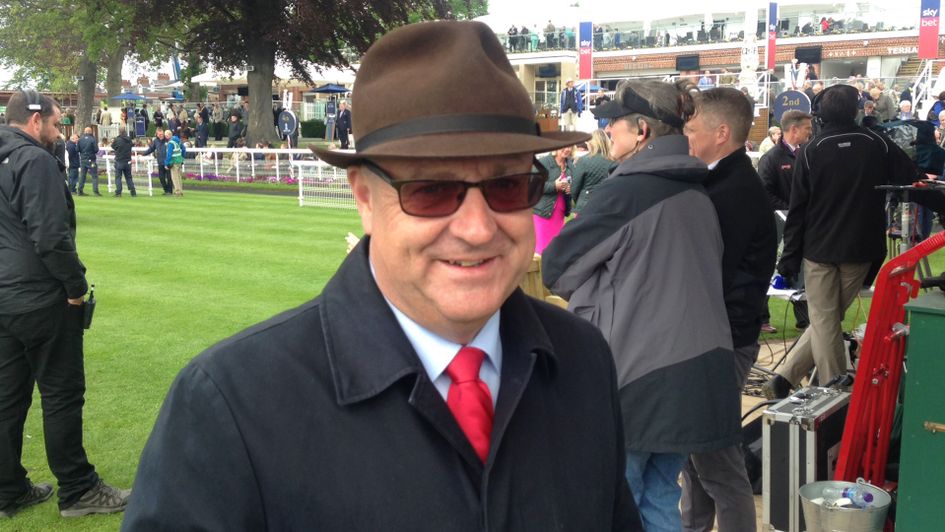 Richard Fahey in his lucky hat at York