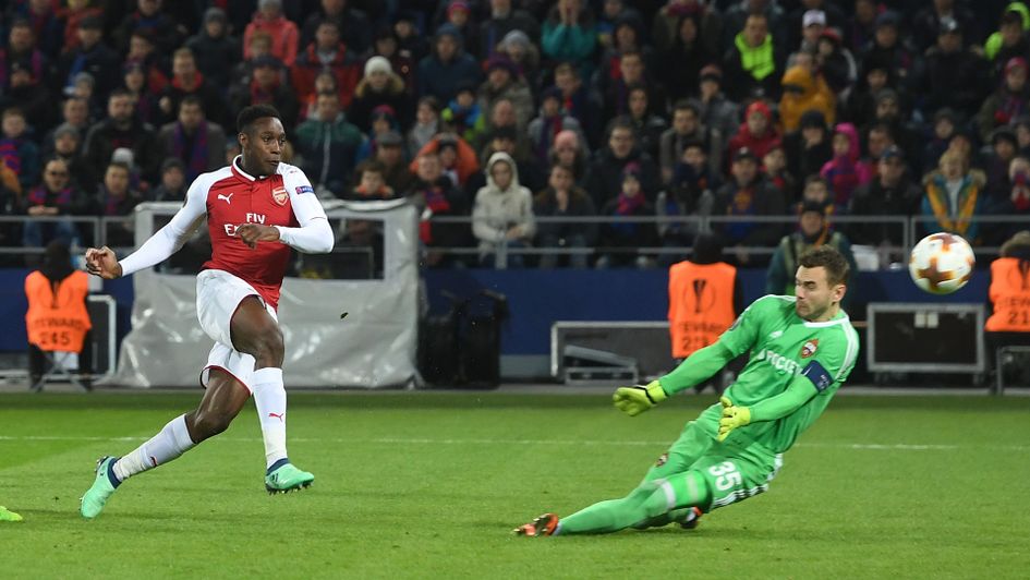 Danny Welbeck scores for Arsenal against CSKA Moscow
