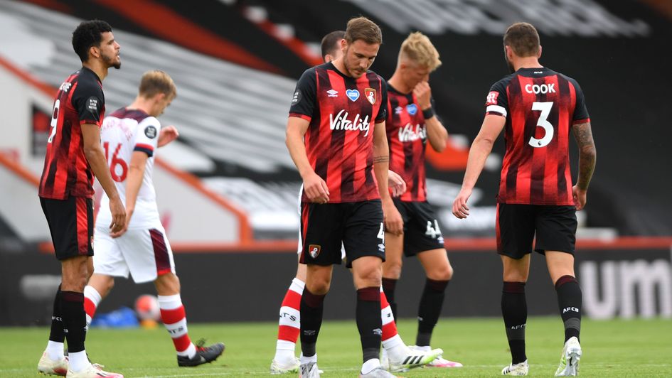 Bournemouth's players trudge off after defeat by Southampton