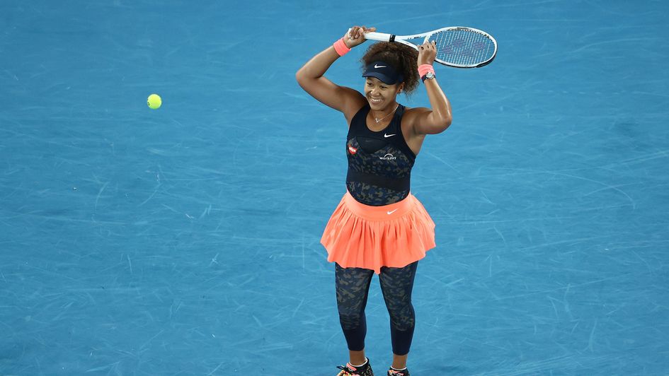 Naomi Osaka celebrates her Australian Open title