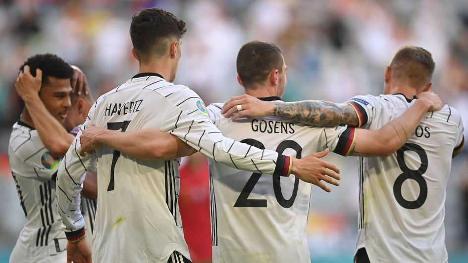 Germany celebrate Robin Gosens' goal against Portugal