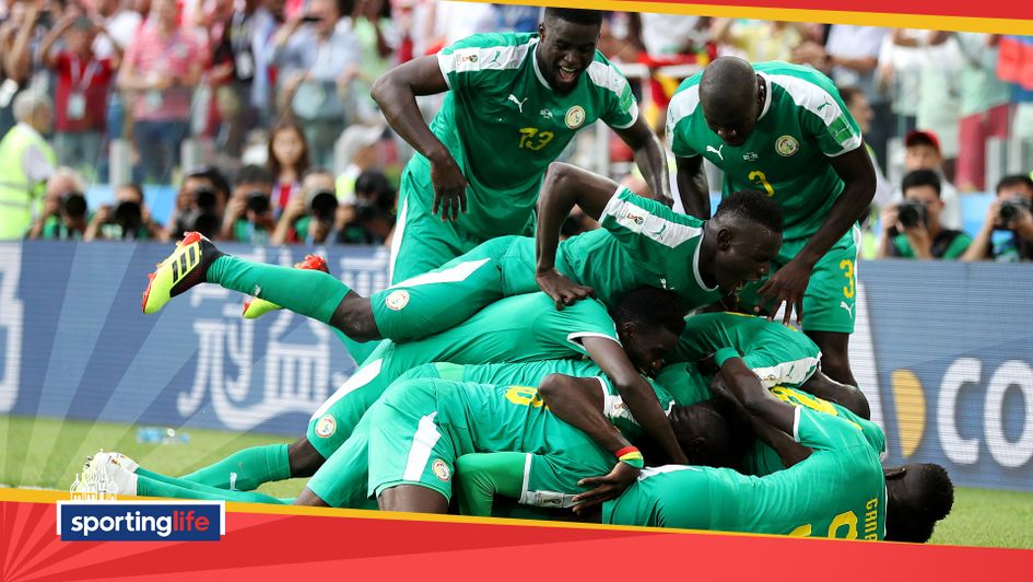 Senegal celebrate Mbaye Niang's goal against Poland