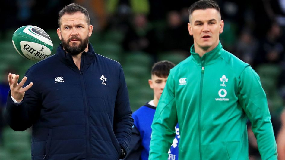 Head coach Andy Farrell, left, appointed Johnny Sexton as Ireland captain