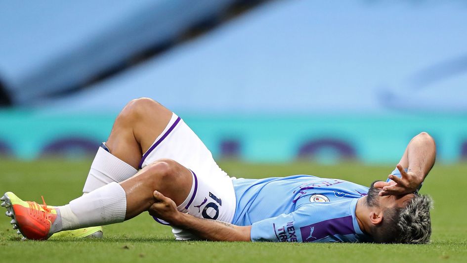 Sergio Aguero suffered the injury just before half-time against Burnley