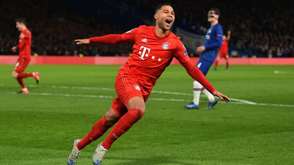 Serge Gnabry: Bayern Munich hero celebrates after scoring against Chelsea in the Champions League