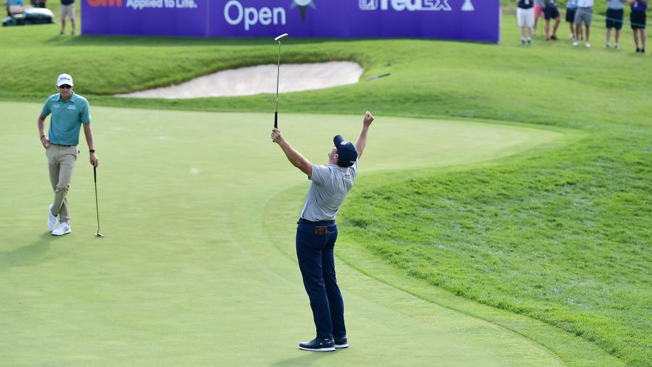 Michael Thompson: US golfer celebrates victory at the 3M Open in Minnesota